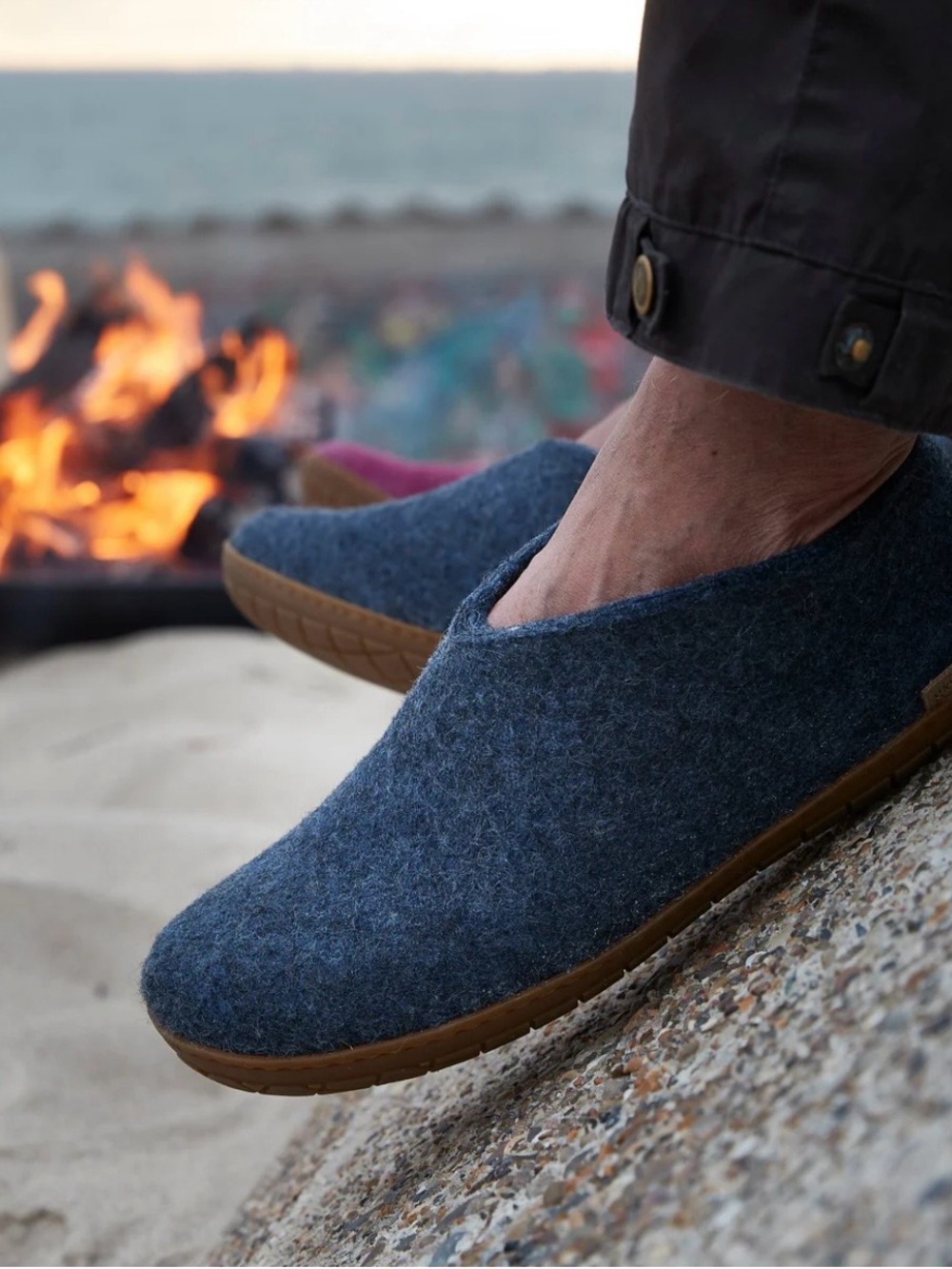 Slip-On Wool Glerup Shoe - Blue